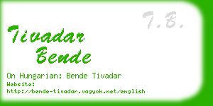 tivadar bende business card